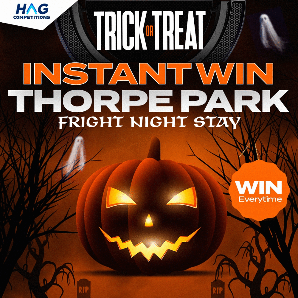TRICK OR TREAT - Every Ticket is a Winner + Thorpe Park Fright Night Stay For 4 People
